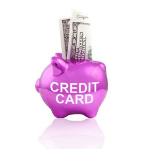 A Piggy Bank Labelled "Credit Card"