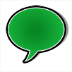 A green thought bubble