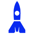 A blue rocket