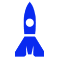 A blue rocket