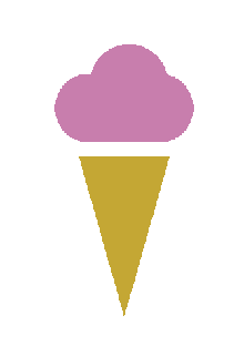 an ice cream cone with strawberry ice cream